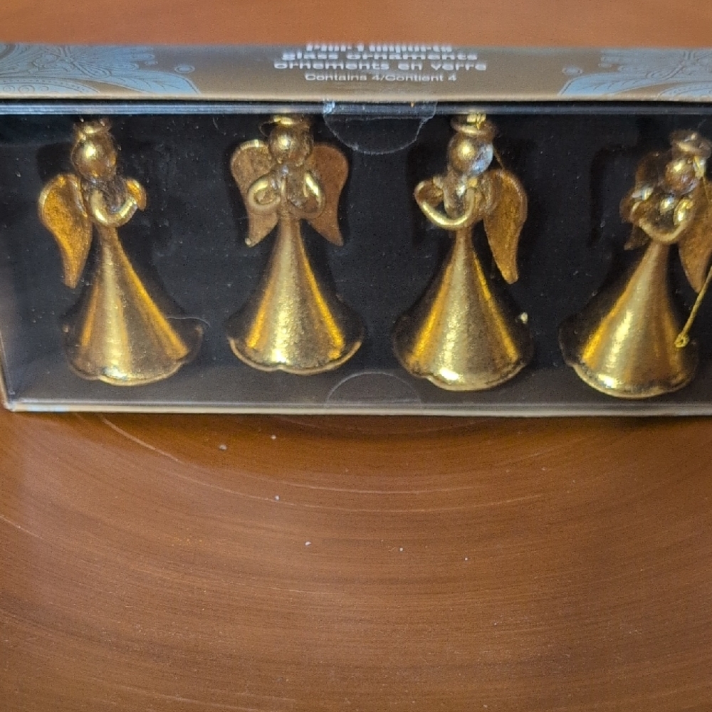 Box#30 😍 5 For $25 😍 Pier 1 Gold Glass Angel Ornaments